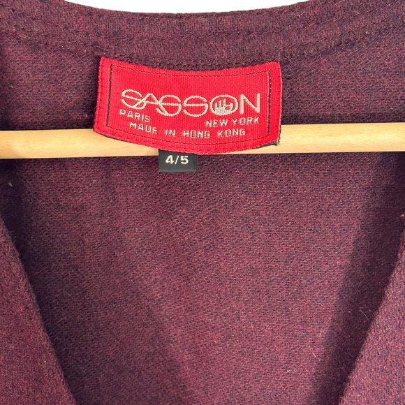 Vintage Sasson Paris Wool Blend Western Belted Wrap Dress Size 4/5 - Picture 11 of 13